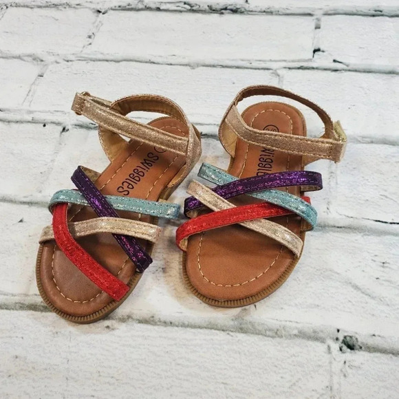 Multicolored Strap Sandal. Toddler Girls Summer Shoes. - Picture 2 of 5